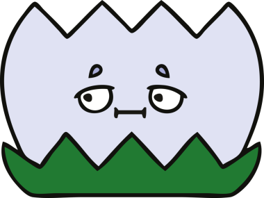 Bir insan tarafından çizilmiş tatlı bir nilüfer çiçeği karikatürü.