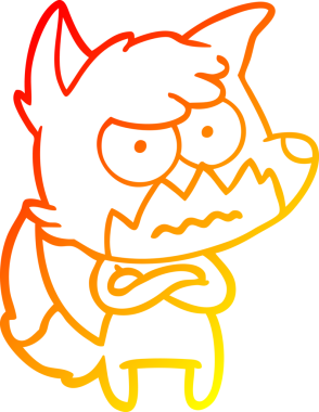 Bir insan tarafından çizilmiş kızgın tilki çizgi çizimi.