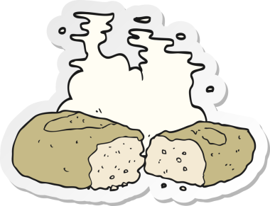 Bir insan tarafından çizilmiş bir ekmek etiketi.