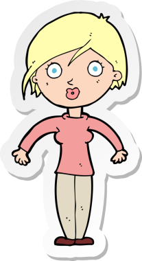 Bir insan tarafından çizilmiş bir karikatür çıkartması.