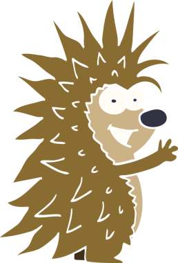 Bir insan tarafından çizilmiş çivili kirpi.