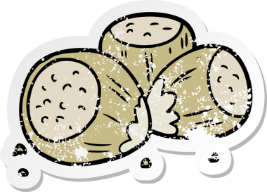 Bir insan tarafından çizilmiş fındıklı karikatür çıkartması.