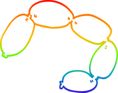 gökkuşağı gradyan çizimi bir insan tarafından çizilmiş bir sosis çizgi dizisi