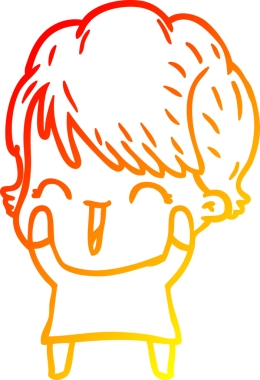 Bir insan tarafından çizilmiş gülen bir karikatür çizimi.