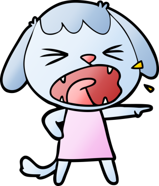 Bir insan tarafından çizilmiş şirin bir köpek havlaması.