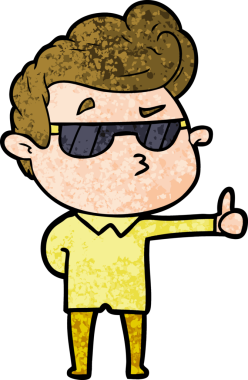 Bir insan tarafından çizilmiş havalı bir çizgi film.