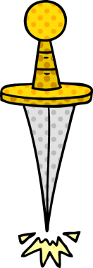 Bir insan tarafından çizilmiş küçük bir hançerin karalaması.