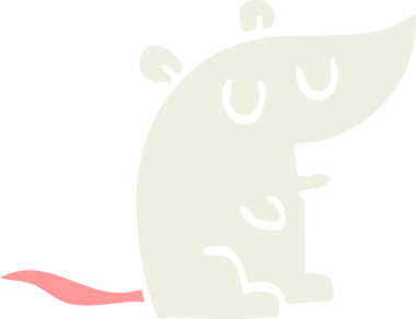 Bir insan tarafından çizilmiş düz renk çizim faresi