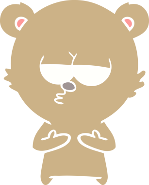 Sıkıcı ayı düz renkli çizgi film bir insan tarafından çizildi