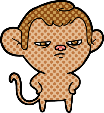 Bir insan tarafından çizilmiş çizgi maymun.