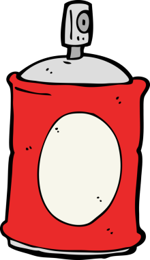 Bir insan tarafından çizilmiş çizgi film spreyi.