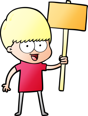 Bir insan tarafından çizilmiş mutlu çizgi film çocuğu.