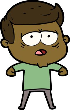 Bir insan tarafından çizilmiş yorgun bir adam.