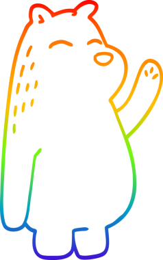 Bir insan tarafından çizilen kutup ayısının çizdiği gökkuşağı gradyanı çizimi