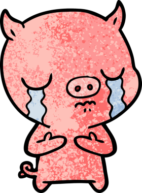 Bir insan tarafından çizilmiş domuz ağlaması.