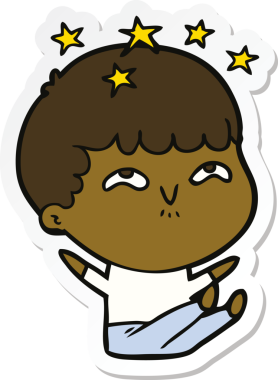 Bir insan tarafından çizilmiş bir karikatür çıkartması.