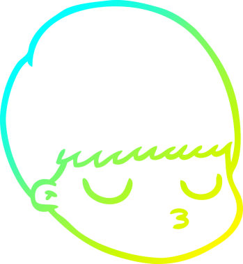 Bir insan tarafından çizilmiş bir çizgi film erkek yüzü çizimi.