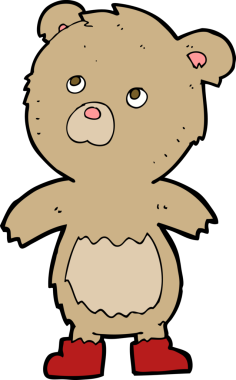 Bir insan tarafından çizilmiş oyuncak ayı.