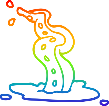 gökkuşağı gradyan çizgi çizimi bir insan tarafından çizilmiş ürkütücü dokunaç