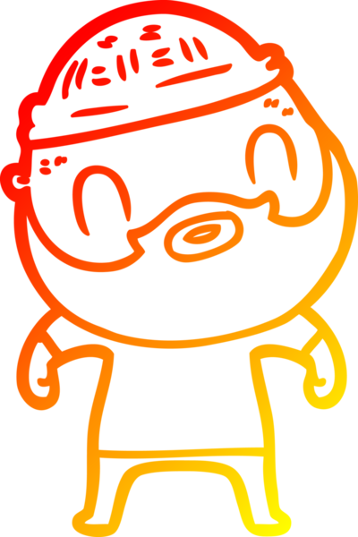 Bir insan tarafından çizilmiş sakallı bir adamın sıcak çizgi çizimi.