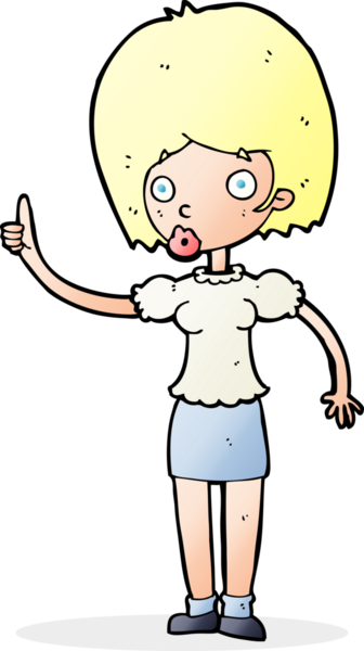 Bir insan tarafından çizilmiş bir fikri olan karikatür kadın.