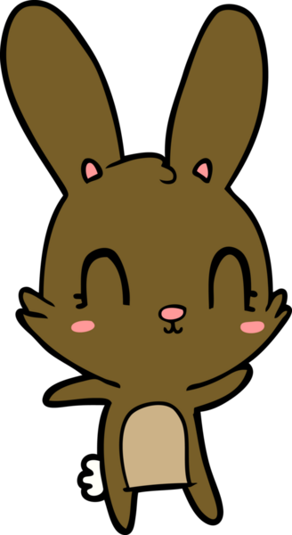 Bir insan tarafından çizilmiş şirin çizgi film tavşanı.