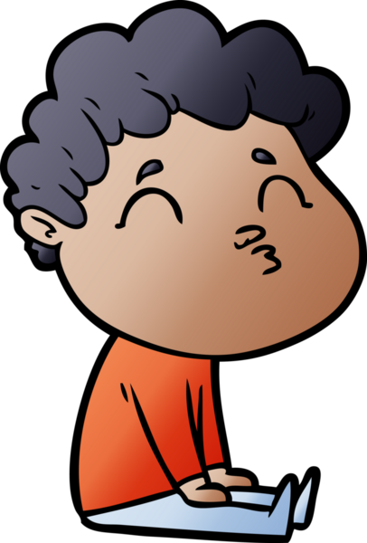 Çizgi film adamı somurtuyor Bir insan tarafından çizilmiş