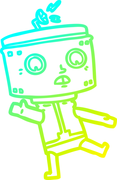 Bir insan tarafından çizilmiş soğuk gradyan robot çizimi