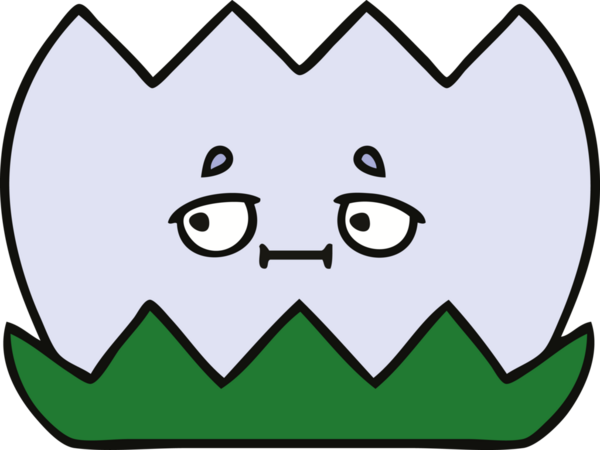 Bir insan tarafından çizilmiş tatlı bir nilüfer çiçeği karikatürü.