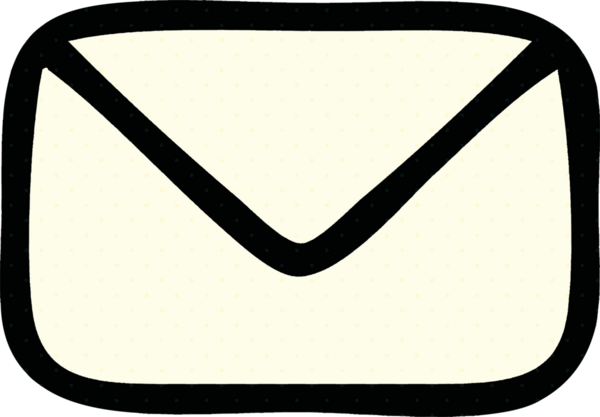 Bir insan tarafından çizilmiş kağıt bir zarfın çizgi roman tarzı karikatürü