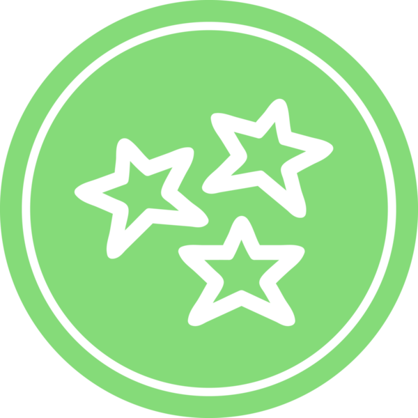 Bir insan tarafından çizilmiş dairesel simge şeklini alır.