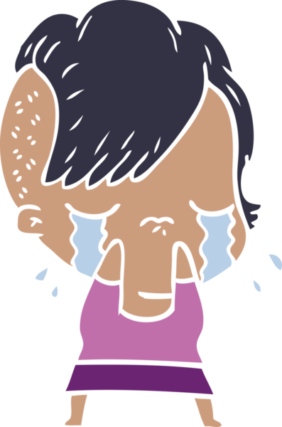 Bir insan tarafından çizilmiş düz renkli karikatür.