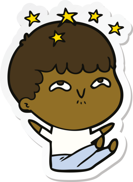 Bir insan tarafından çizilmiş bir karikatür çıkartması.