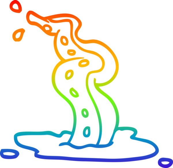 gökkuşağı gradyan çizgi çizimi bir insan tarafından çizilmiş ürkütücü dokunaç