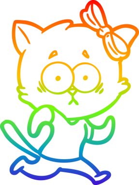 gökkuşağı gradyanı çizimi bir insan tarafından çizilmiş çizgi film kedisi