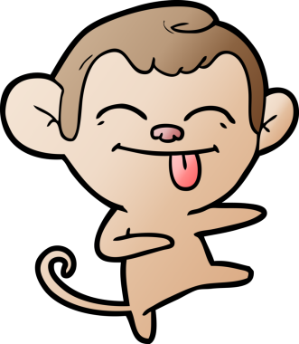 Bir insan tarafından çizilmiş komik çizgi film maymunu