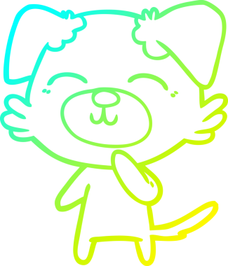 Bir insan tarafından çizilmiş bir karikatür köpek çizimi.