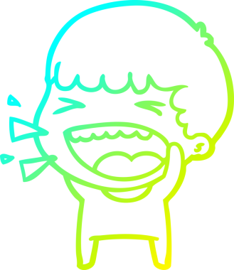 Bir insan tarafından çizilmiş gülen adamın soğuk çizgi çizimi.