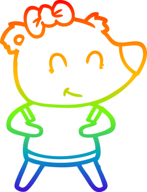 Bir insan tarafından çizilmiş dişi ayı çizgi filmi.