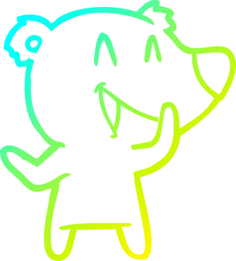 Bir insan tarafından çizilmiş gülen ayı çizgi filmi.