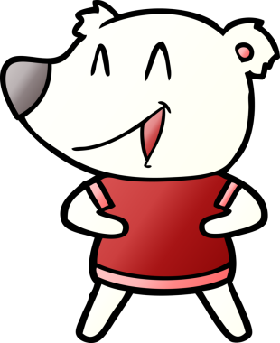 Bir insan tarafından çizilmiş mutlu kutup ayısı karikatürü