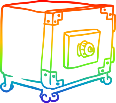Bir insan tarafından çizilmiş geleneksel bir kasanın gökkuşağı gradyanı çizimi