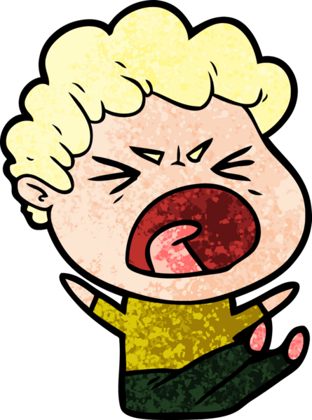 Bir insan tarafından çizilmiş öfkeli bir adam.