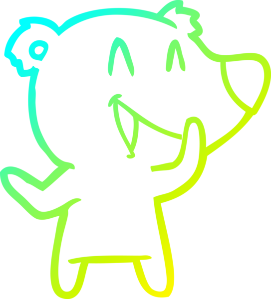 Bir insan tarafından çizilmiş gülen ayı çizgi filmi.