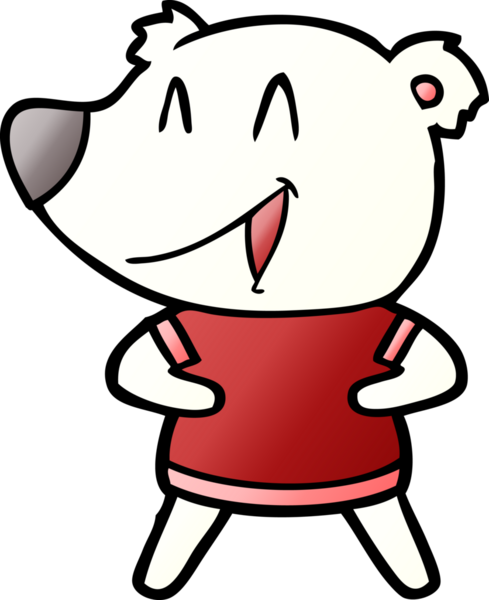 Bir insan tarafından çizilmiş mutlu kutup ayısı karikatürü