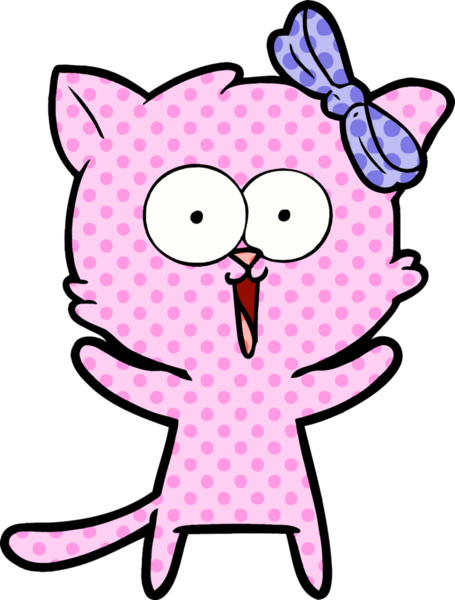 Bir insan tarafından çizilmiş çizgi film kedisi.