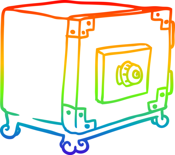 Bir insan tarafından çizilmiş geleneksel bir kasanın gökkuşağı gradyanı çizimi
