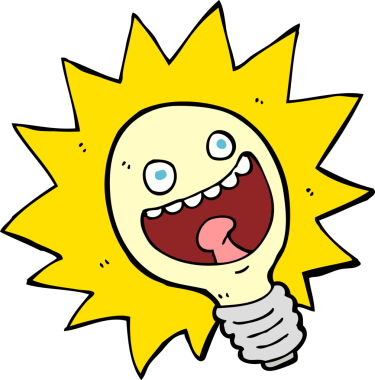 bir insan tarafından çizilmiş karikatür ampulü