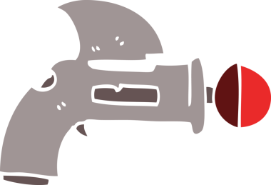 Bir insan tarafından çizilmiş karalama ışın silahı.