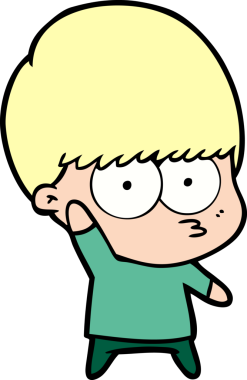 Sinirli çizgi film çocuğu bir insan tarafından çiziliyor.